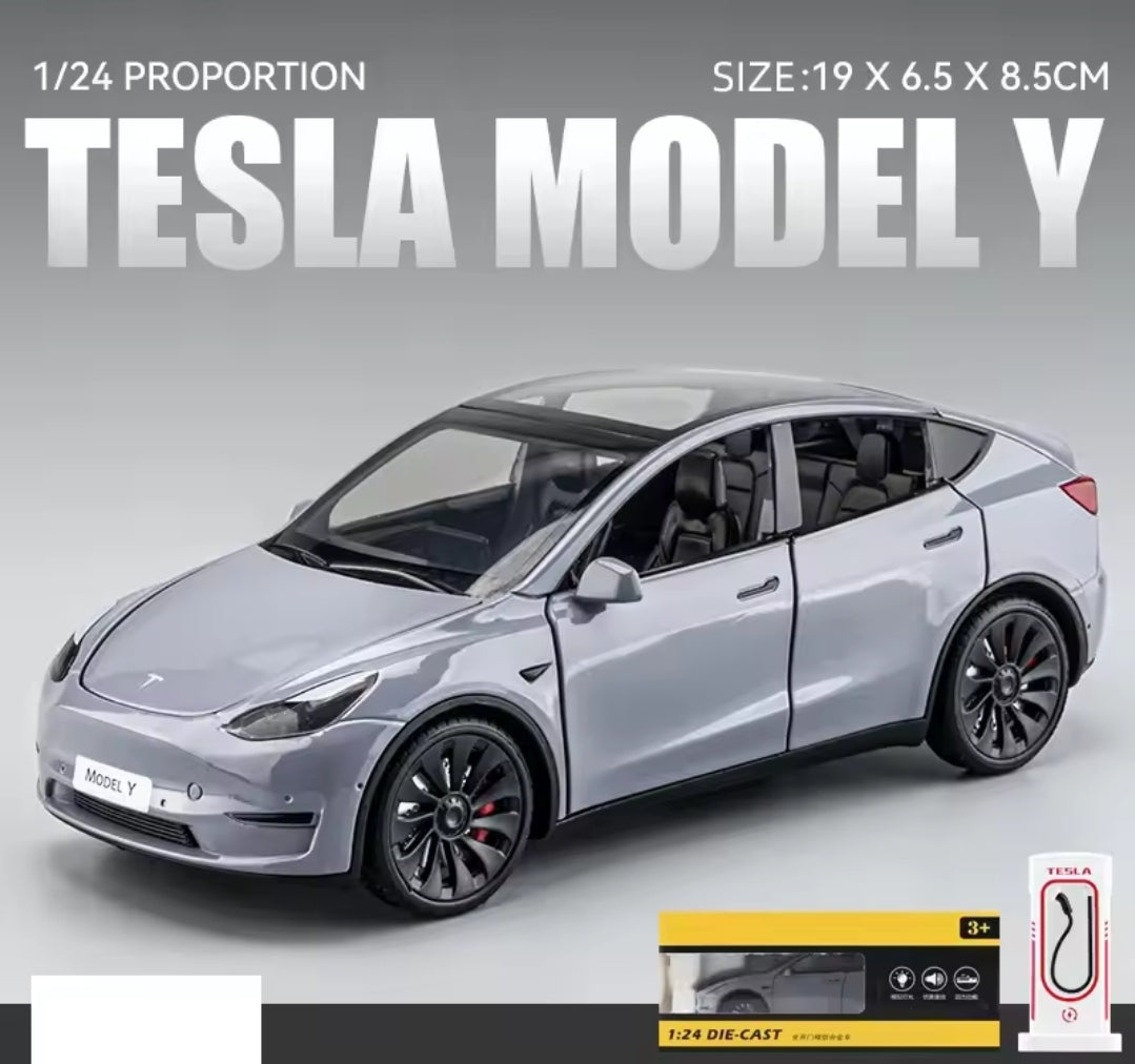 Die-Cast Tesla Model Y Collectible Car with Functional Features