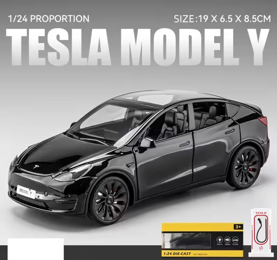 Die-Cast Tesla Model Y Collectible Car with Functional Features