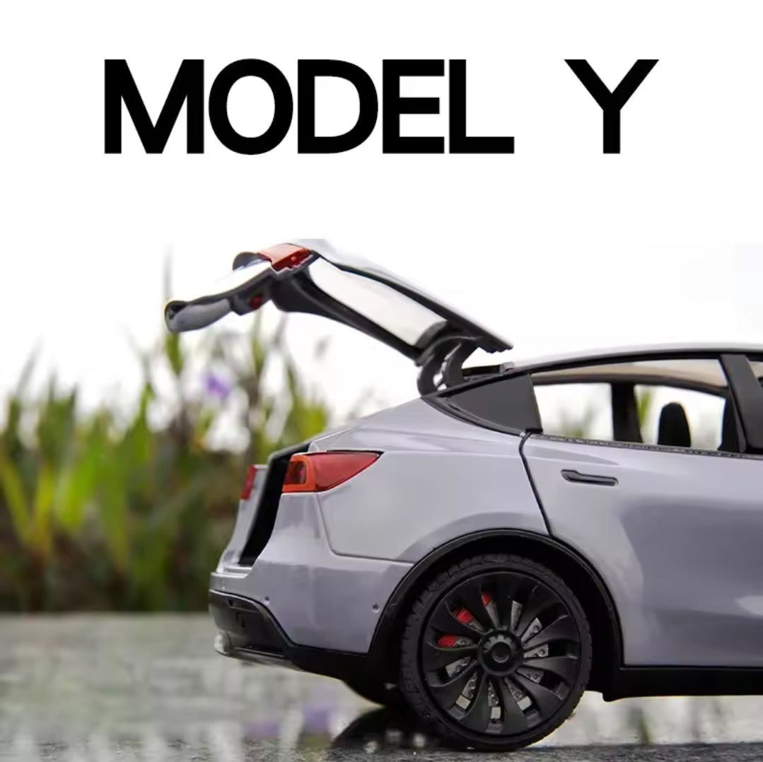 Die-Cast Tesla Model Y Collectible Car with Functional Features