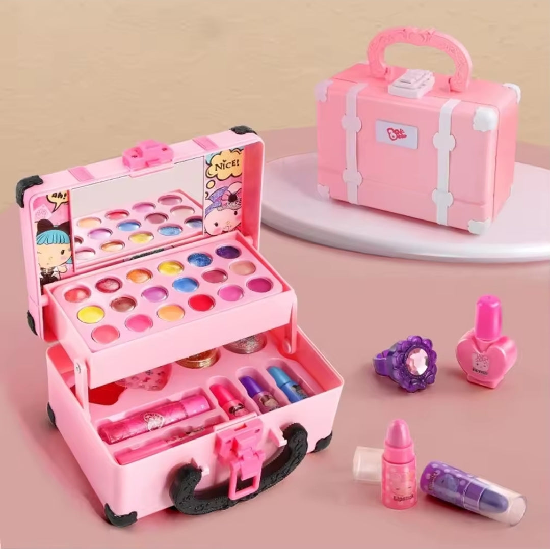 Girls' Pink Beauty Box with Makeup & Brushes