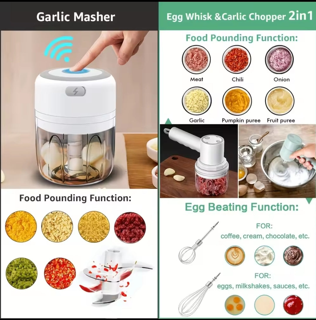 Electric Kitchen Food Chopper – USB Rechargeable 250ml