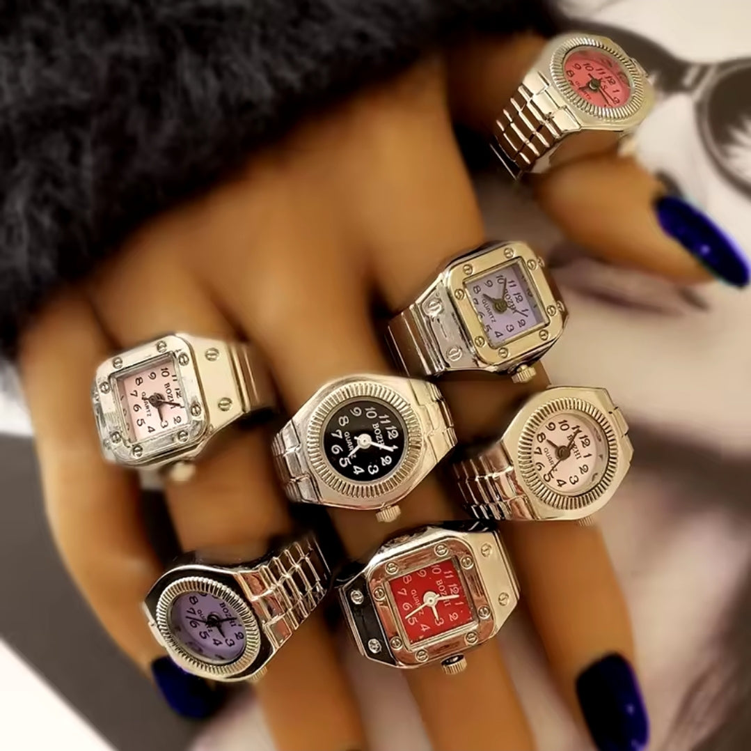 Vintage Funky Punk Finger Watch Rings