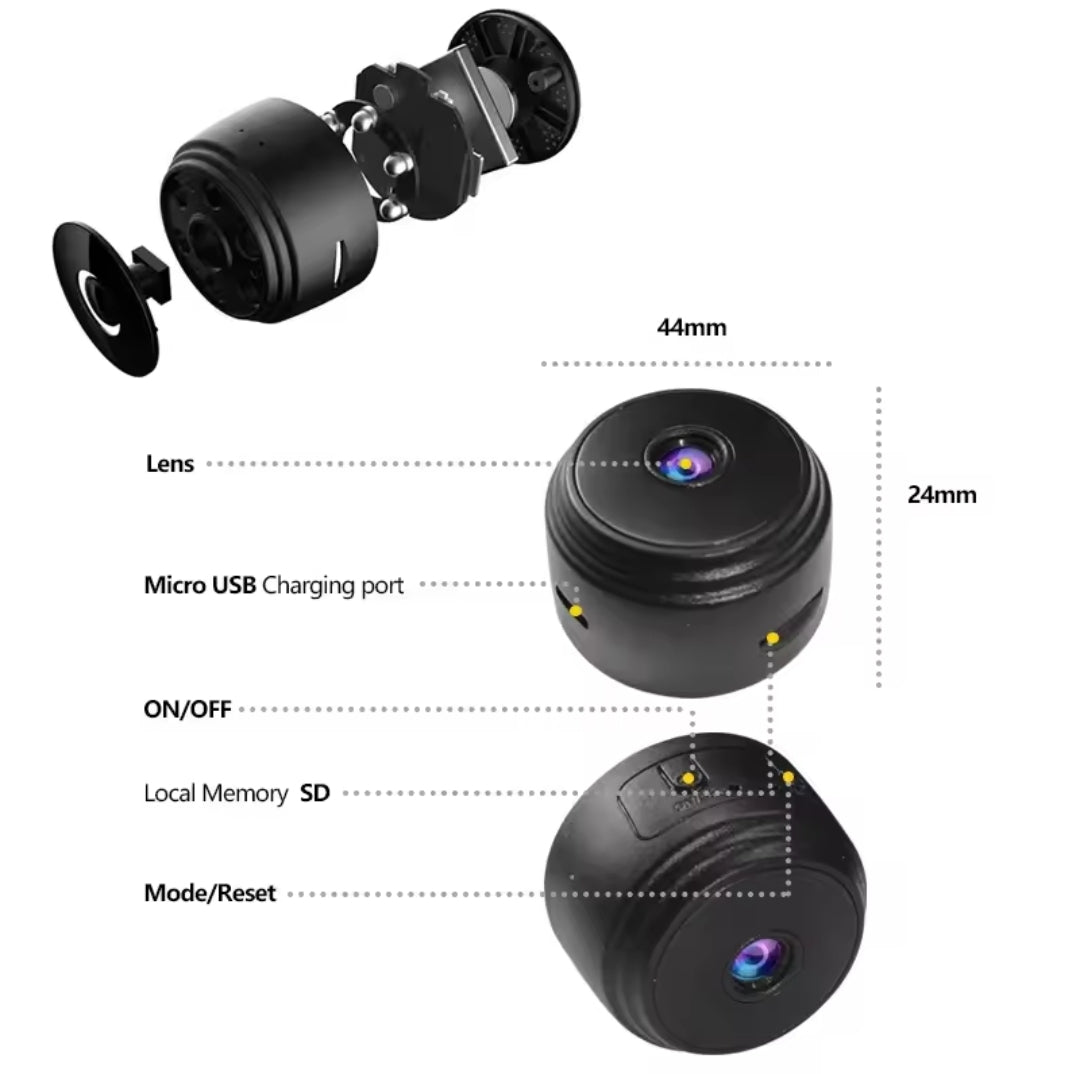 Mini WiFi Camera – Black, HD Picture Quality