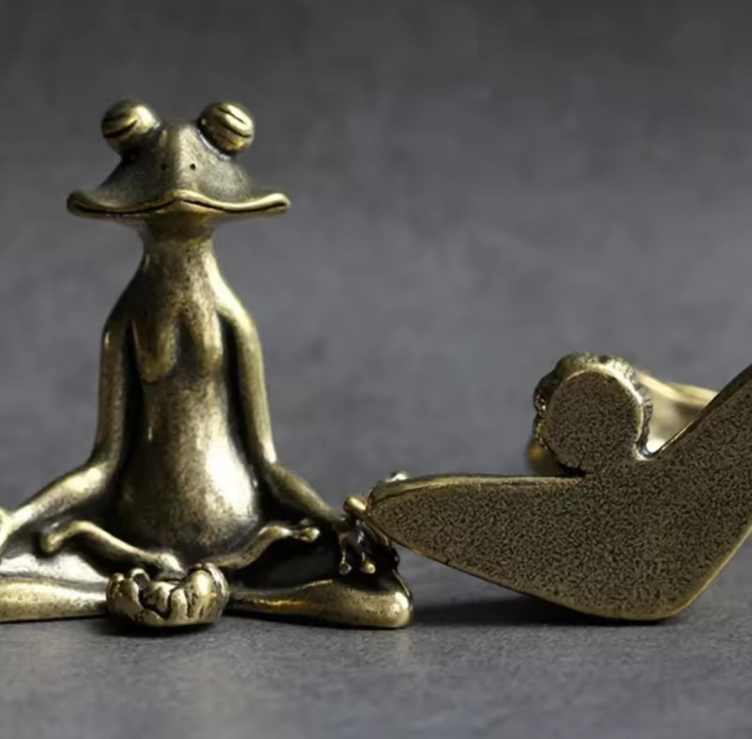 Retro Copperware Zen Frog Ornament