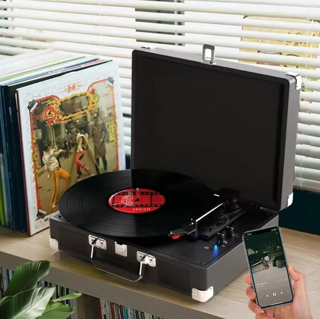 Vintage Style Record Player – 3 Speeds Bluetooth Connectivity