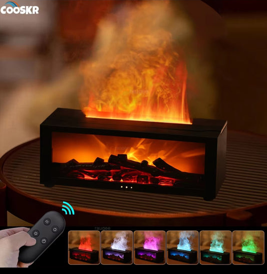 Mini Log Fire Humidifier – Aromatherapy-Ready