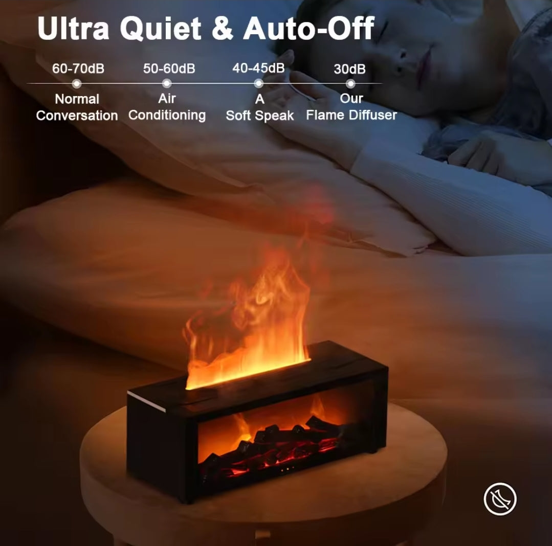 Mini Log Fire Humidifier – Aromatherapy-Ready