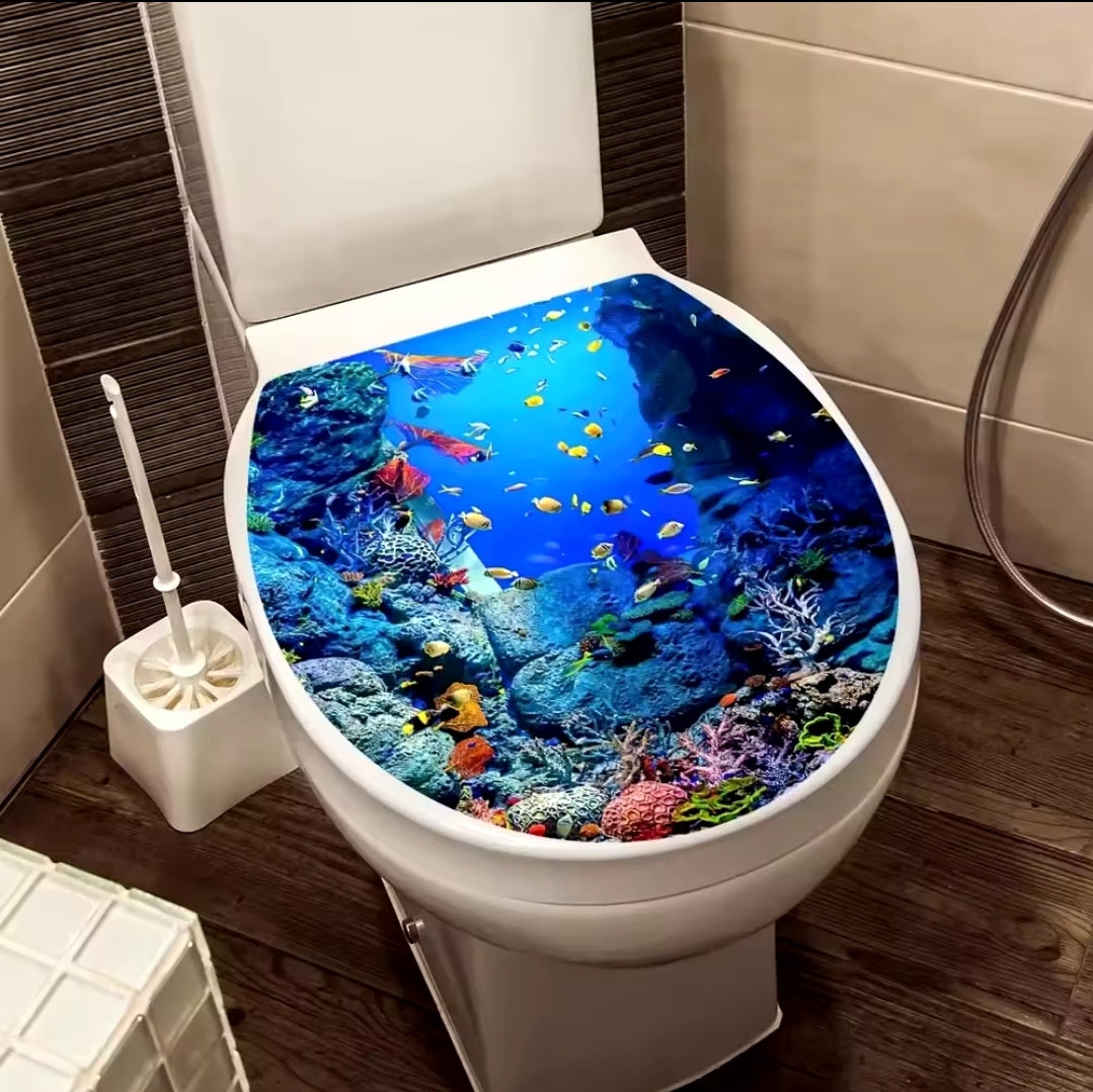 Sea World Style Toilet Vinyl Sticker