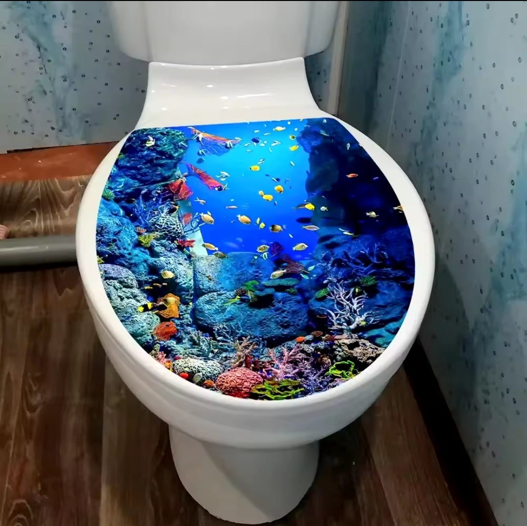 Sea World Style Toilet Vinyl Sticker