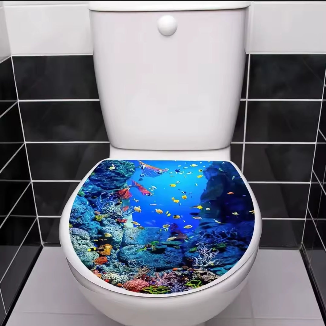 Sea World Style Toilet Vinyl Sticker