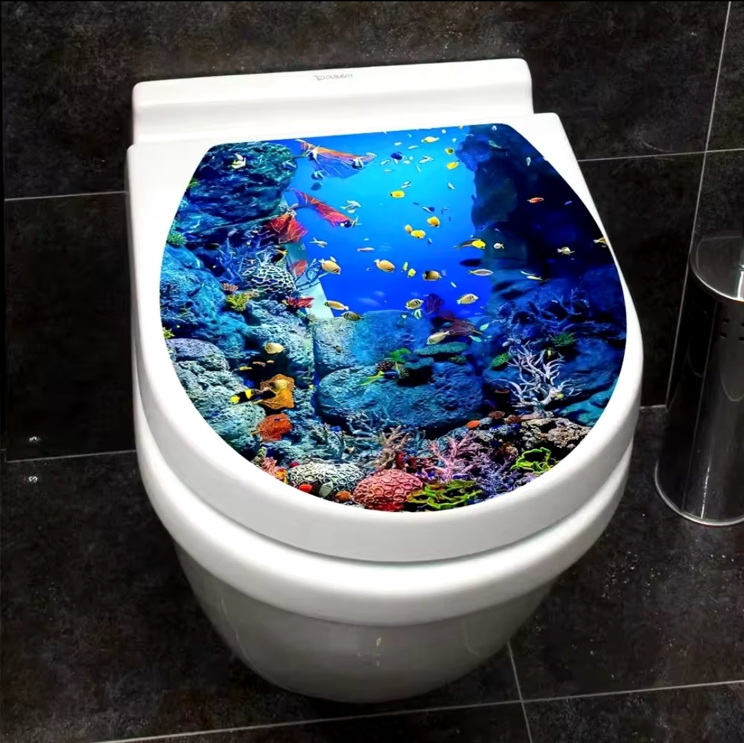 Sea World Style Toilet Vinyl Sticker