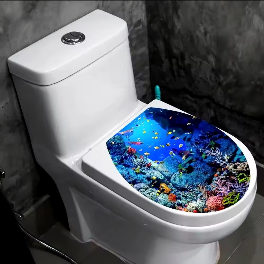 Sea World Style Toilet Vinyl Sticker