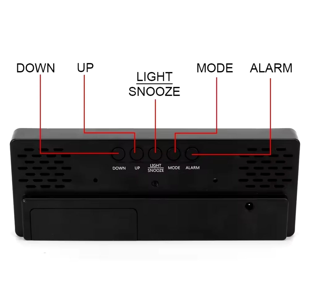 Digital Clock with Mirror Front –  with Alarm, Date & Temperature