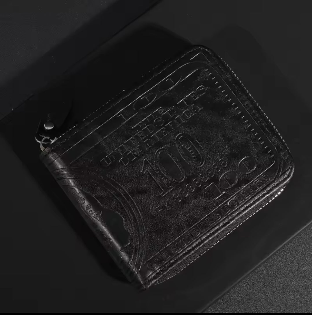 Embossed Dollar Bill Wallet – $100 Design