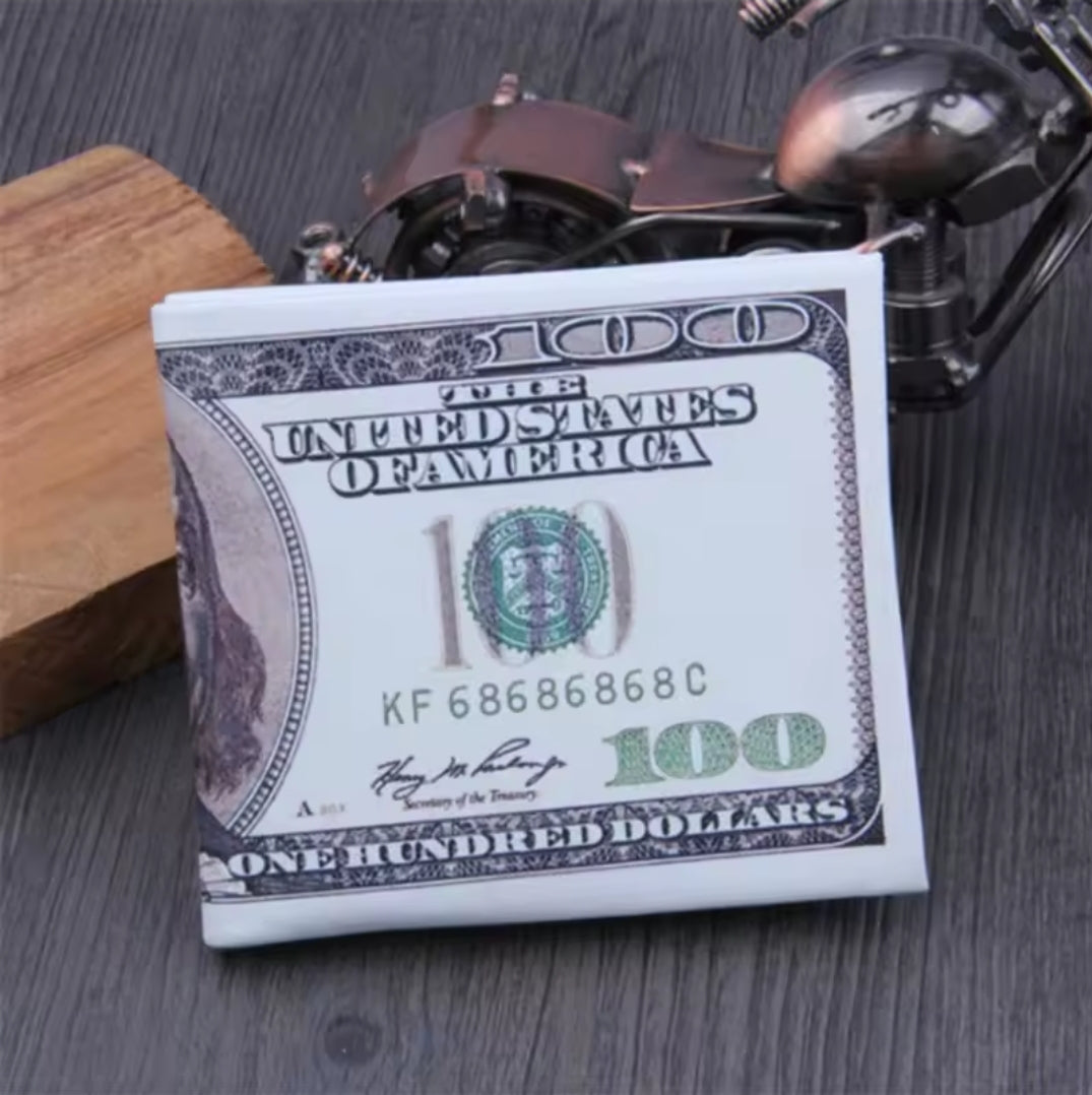 Embossed Dollar Bill Wallet – $100 Design