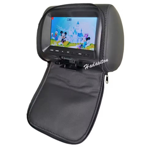 7" Universal Fit Car Headrest Monitors with TV & Multimedia Connectivity (Set of 2)