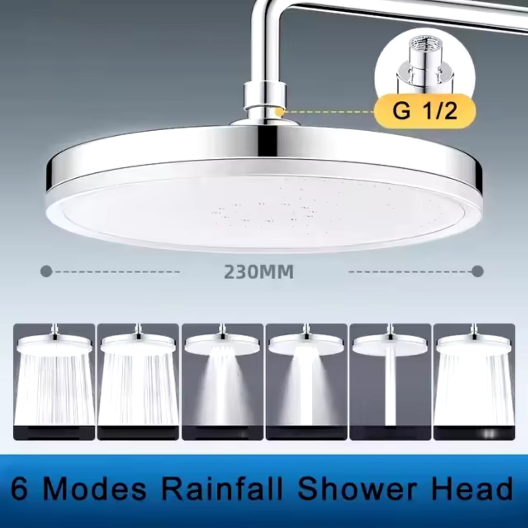 230mm Large Rainfall Shower Head – 6 Modes