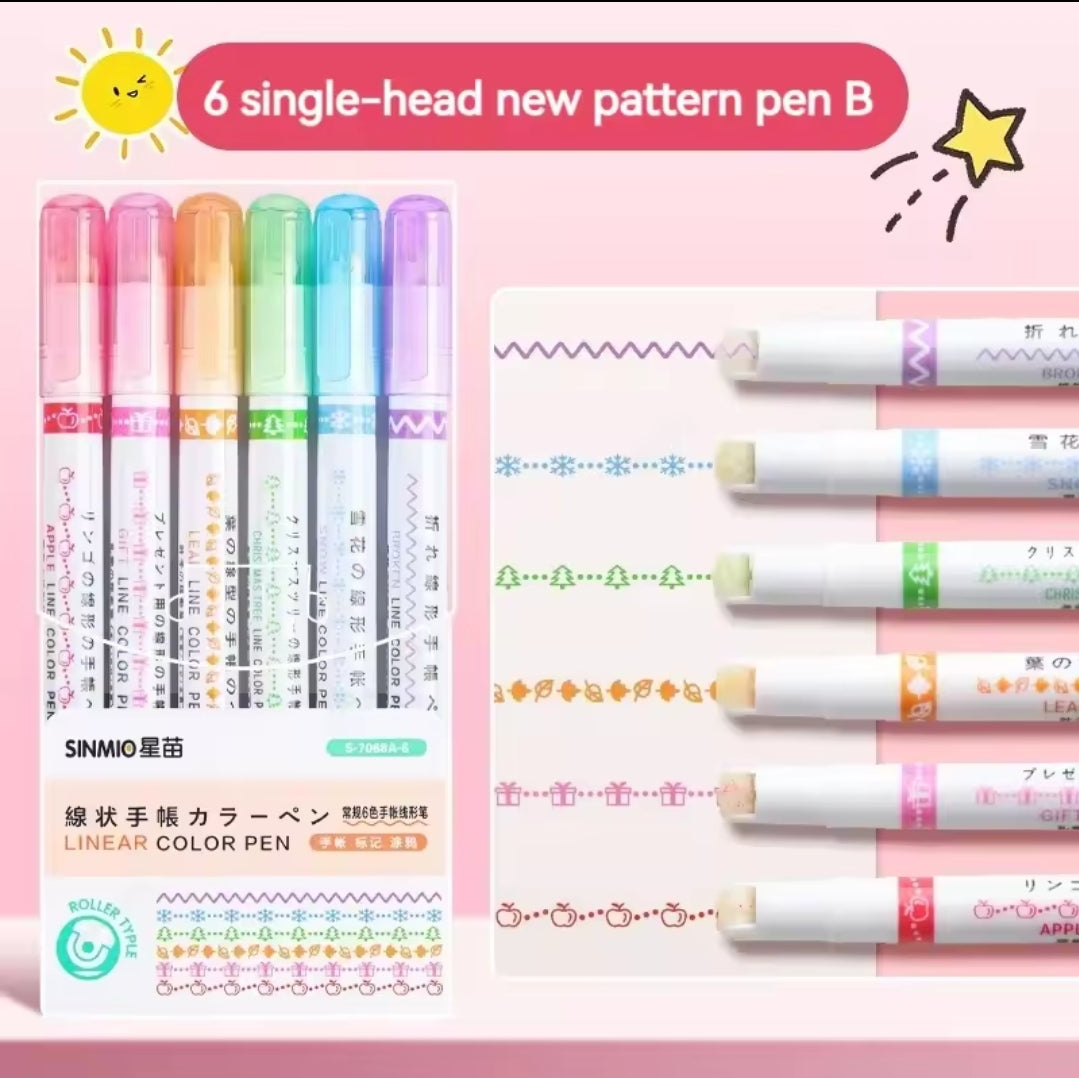 12-Piece Roller Ball Pen Set – Create Unique Patterns with Every Stroke