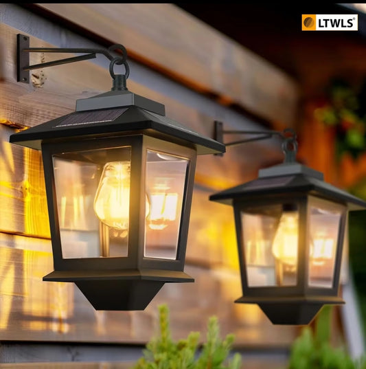 2-Piece Solar Outdoor Pendant Lamps