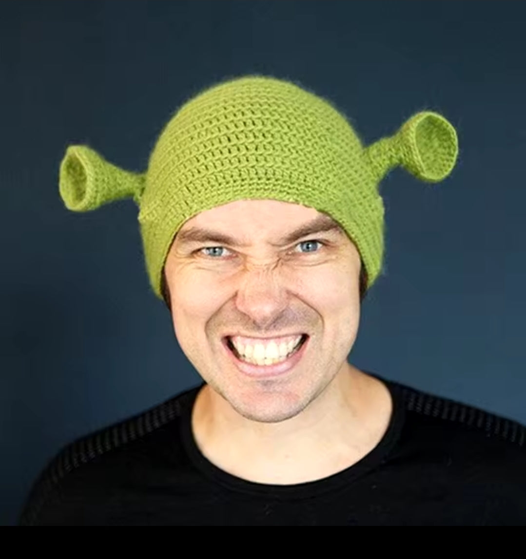 Shrek-Style Wool Hat in Green