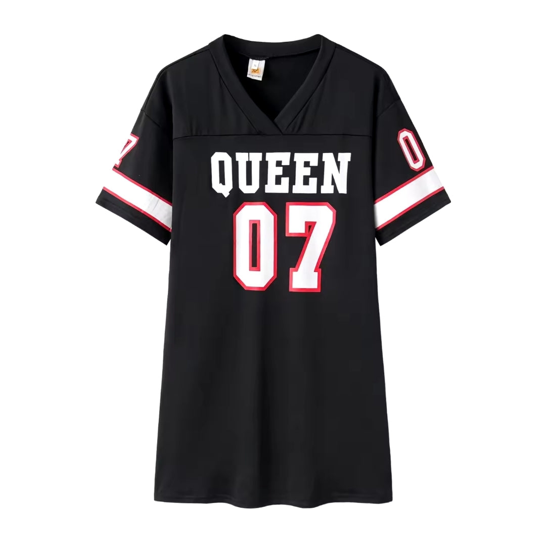 Oversized American Football Tee – "Queen"