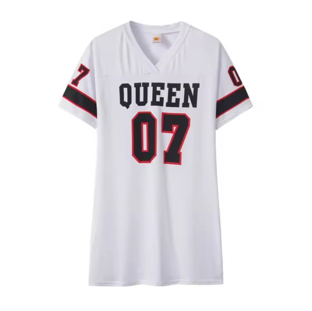 Oversized American Football Tee – "Queen"