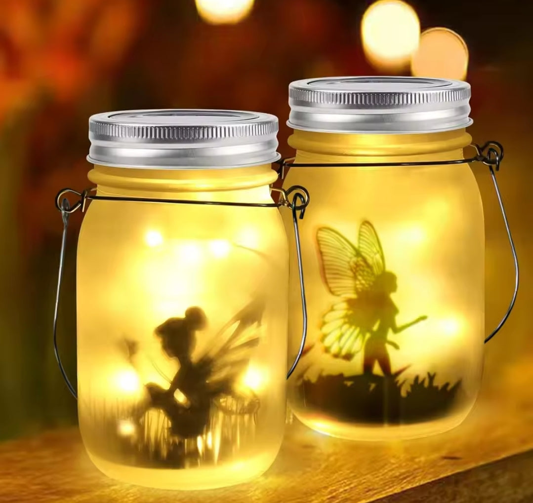 2-piece Solar LED Fairy Jars