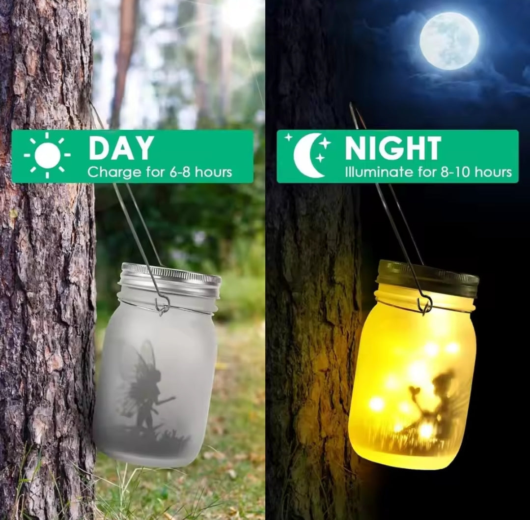 2-piece Solar LED Fairy Jars