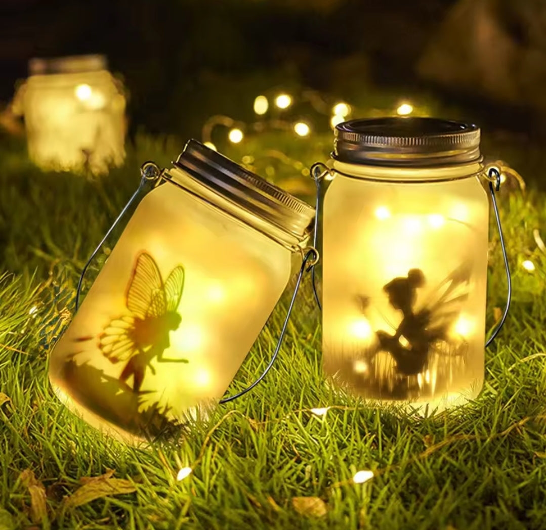 2-piece Solar LED Fairy Jars