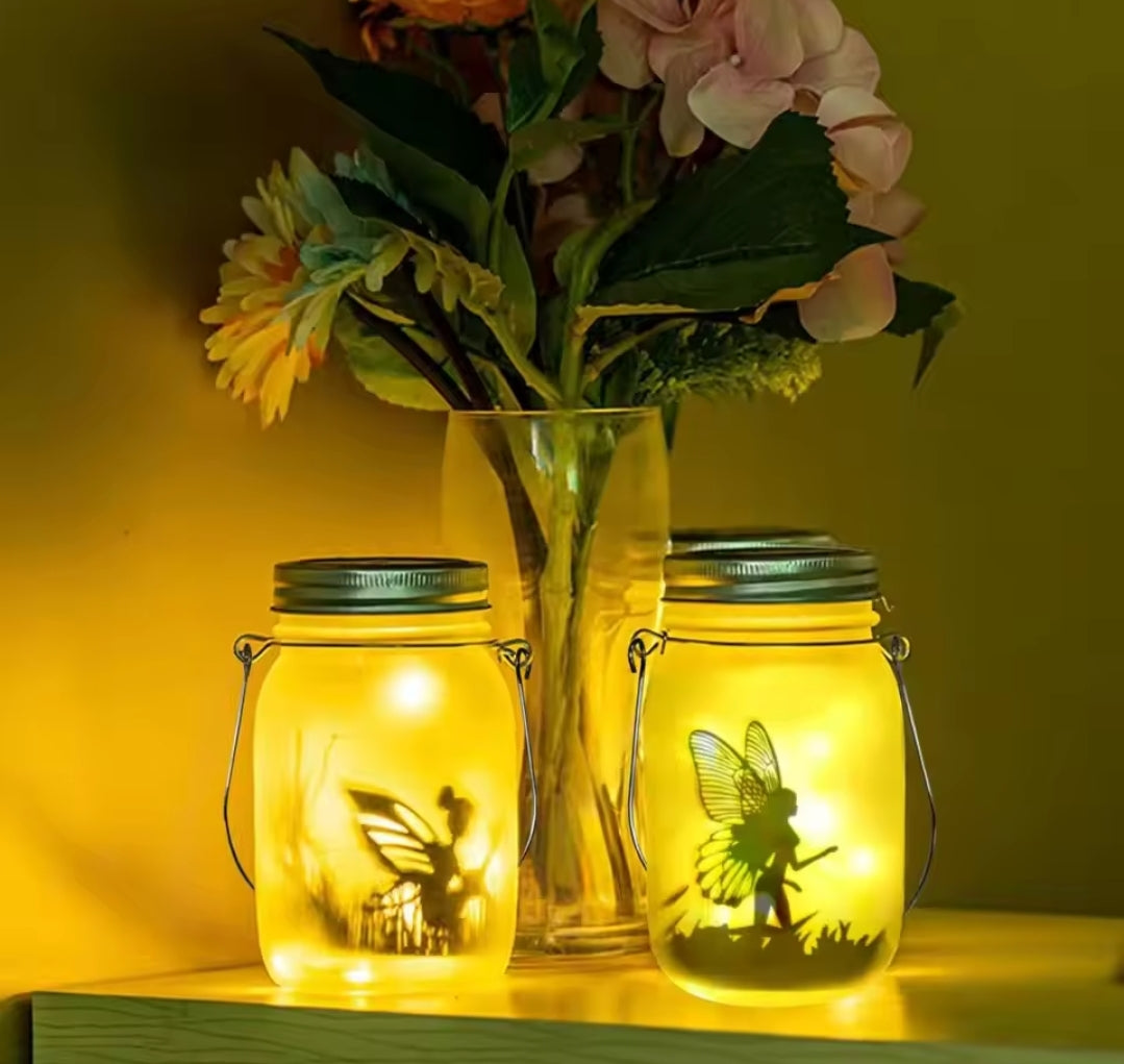 2-piece Solar LED Fairy Jars