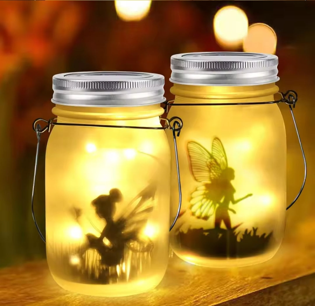 2-piece Solar LED Fairy Jars