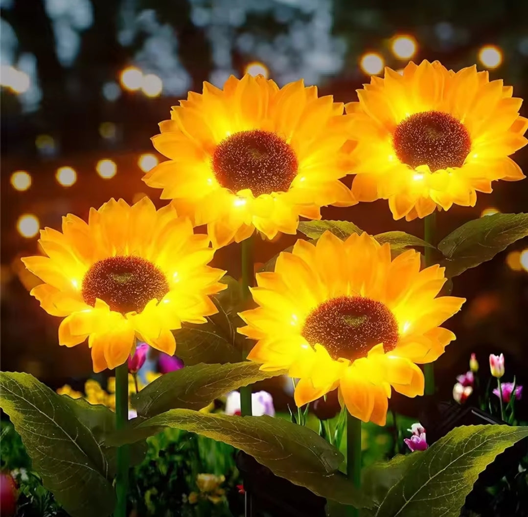 2-Piece Sunflower LED Solar Lights