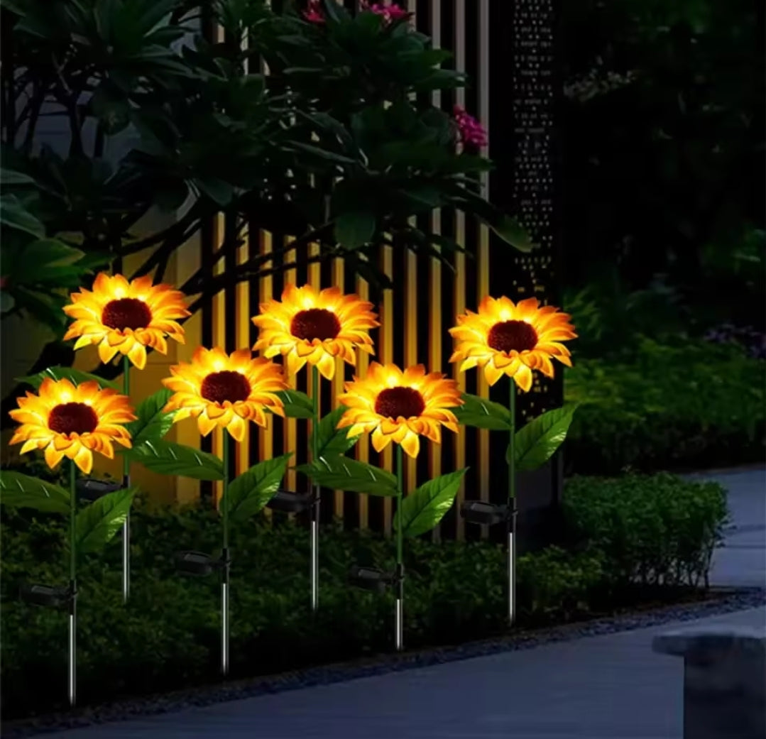 2-Piece Sunflower LED Solar Lights