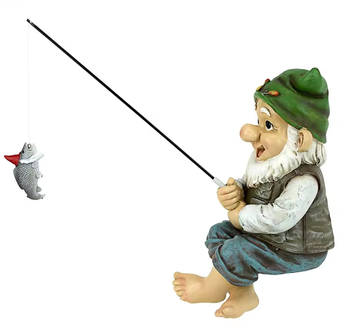 Garden Gnome with Fishing Rod