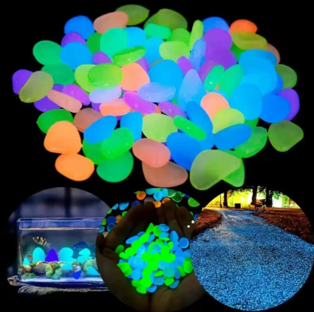 1000pc Multi-Coloured Luminous Solar Pebbles