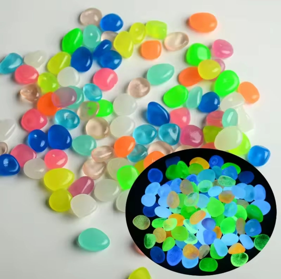 1000pc Multi-Coloured Luminous Solar Pebbles