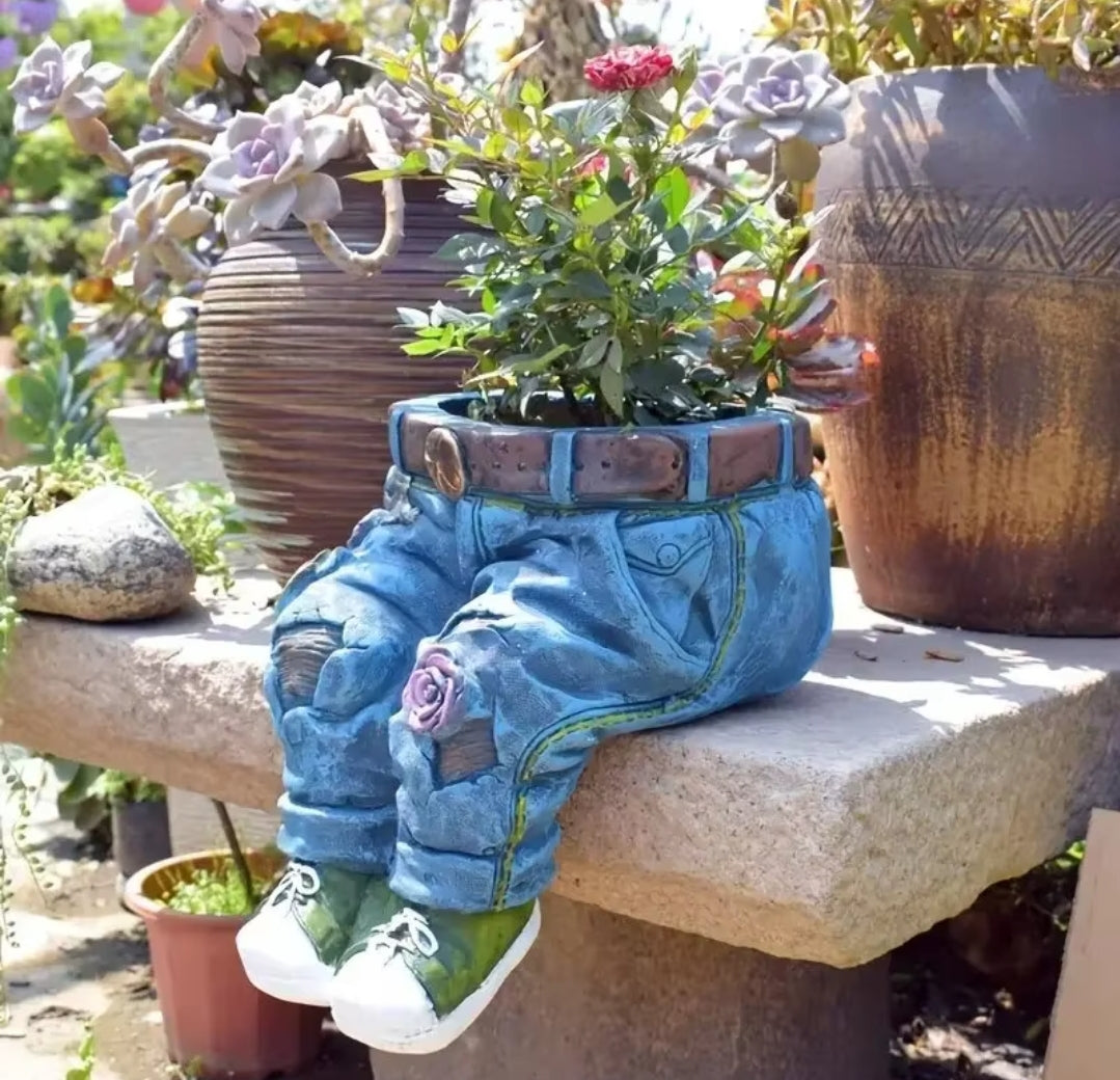 Resin Jeans Plant Pot – Quirky Decor