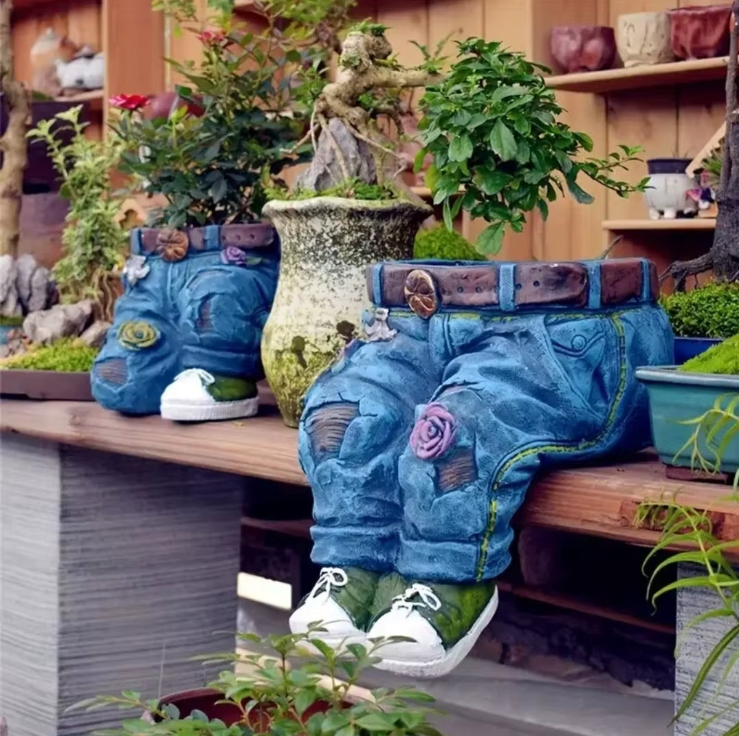 Resin Jeans Plant Pot – Quirky Decor