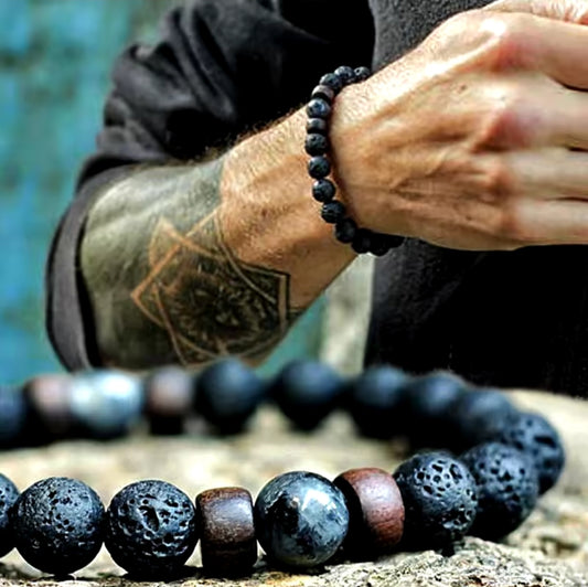 Unique Lava Stone Men’s Bracelet