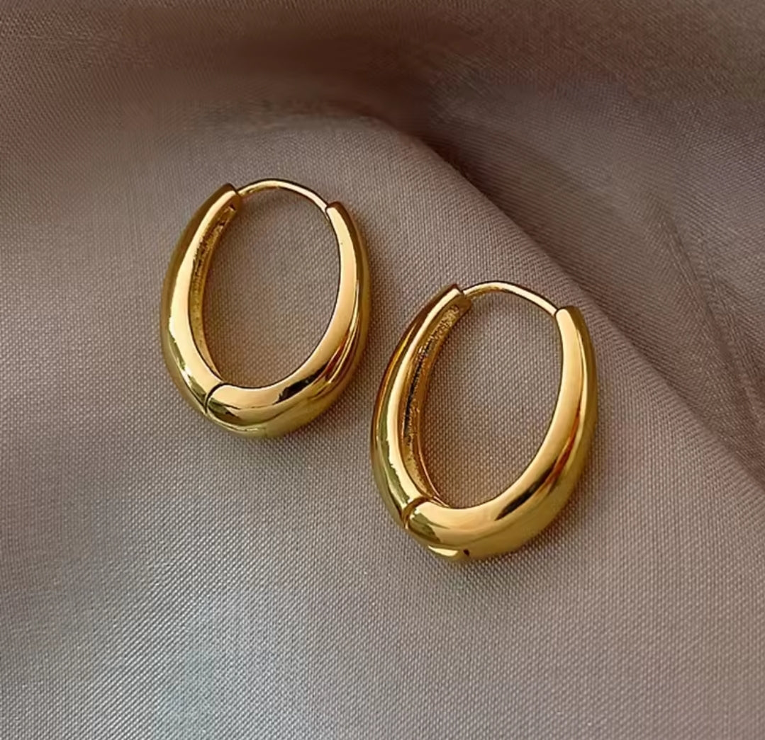 Women's Simple Metal Hoop Earrings