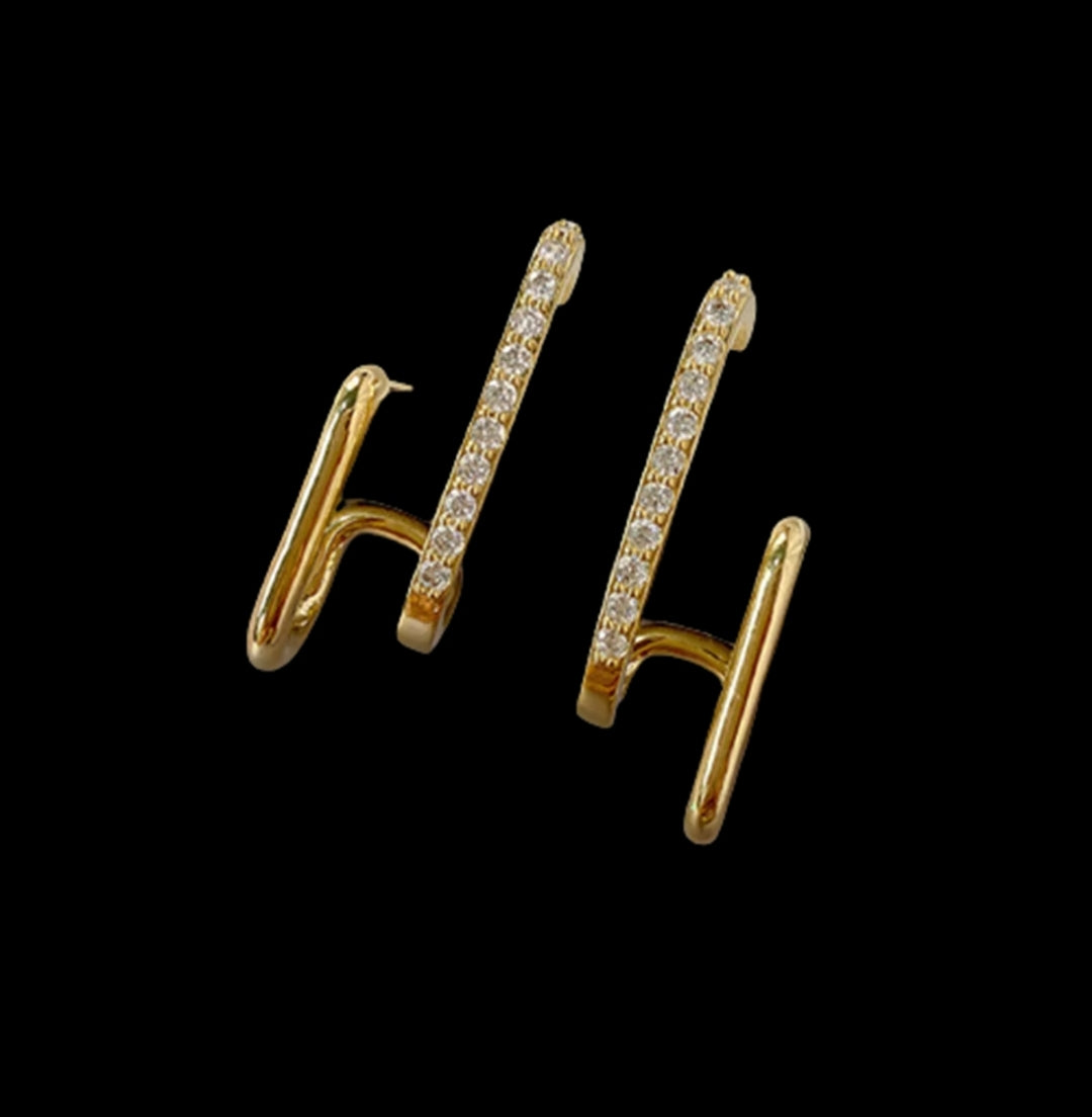 Designer Irregular U-Shaped Earrings