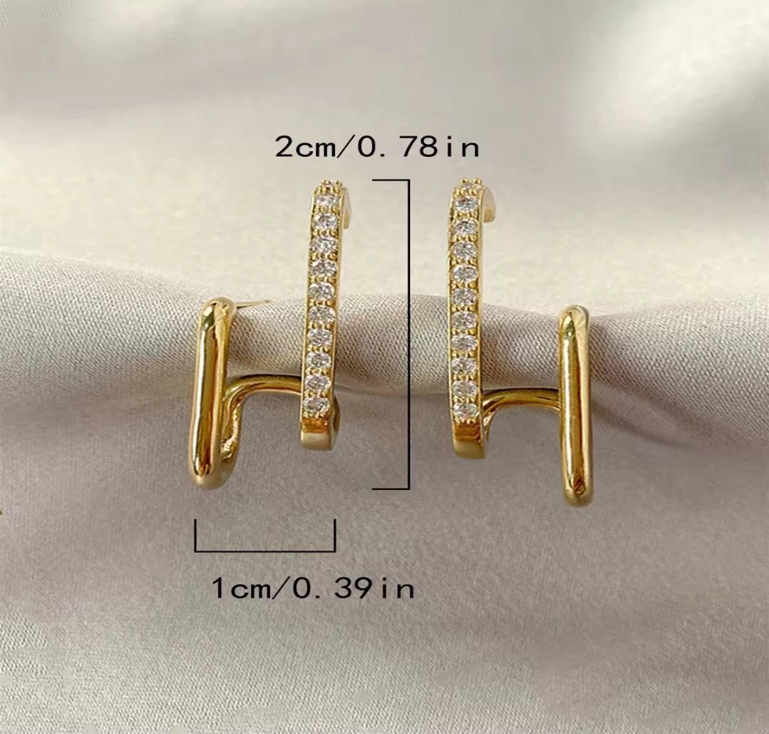 Designer Irregular U-Shaped Earrings