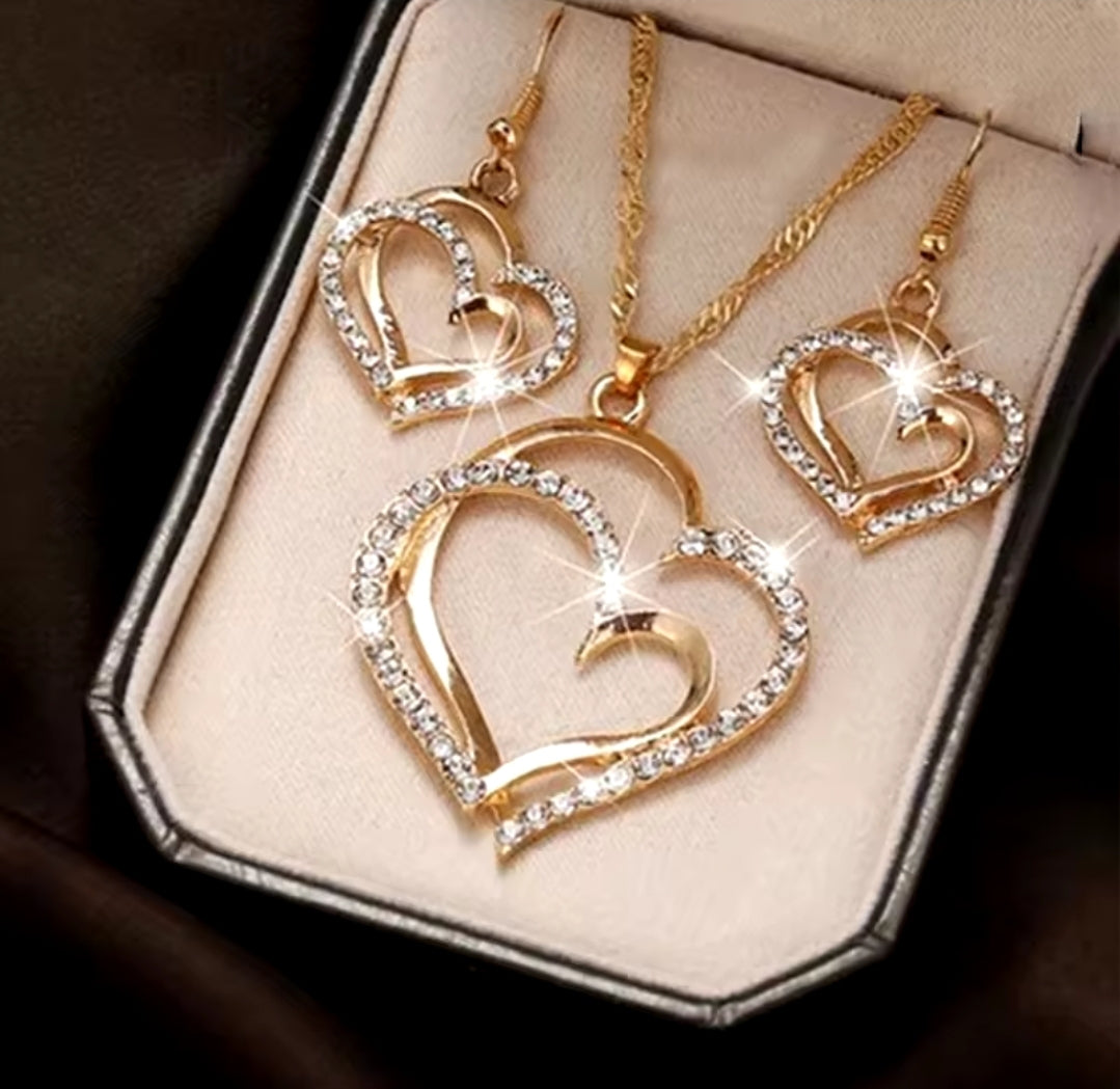 3-Piece Heart Jewelry Set