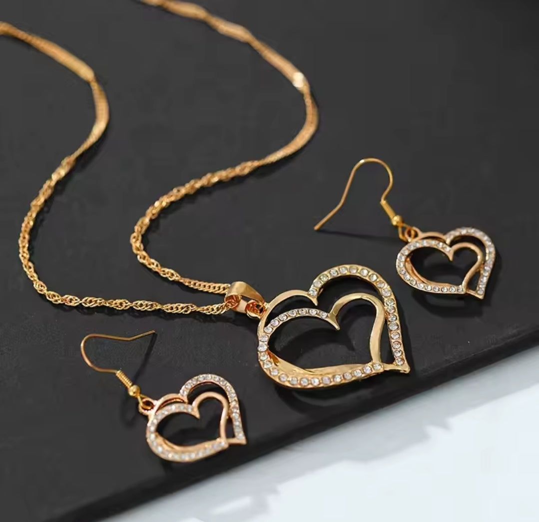 3-Piece Heart Jewelry Set