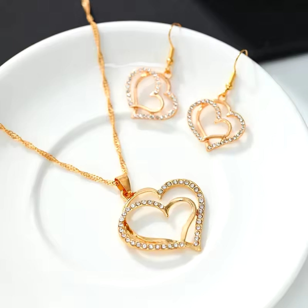 3-Piece Heart Jewelry Set