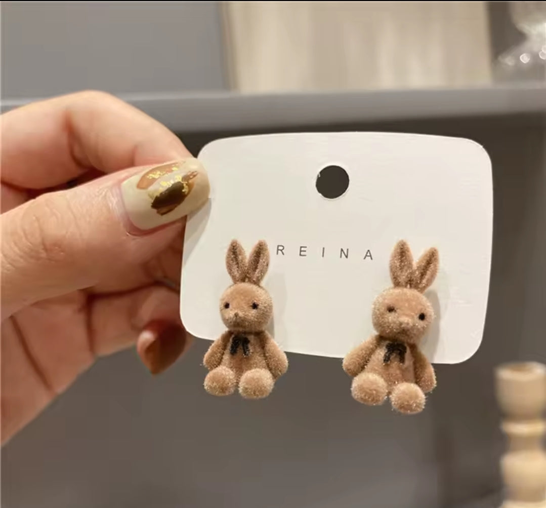 Rabbit Shaped Novelty Trendy Stud Earrings