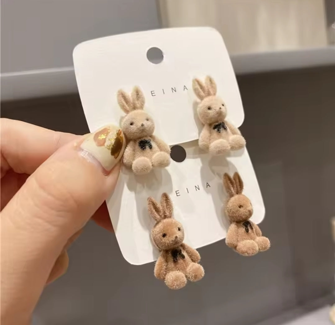 Rabbit Shaped Novelty Trendy Stud Earrings