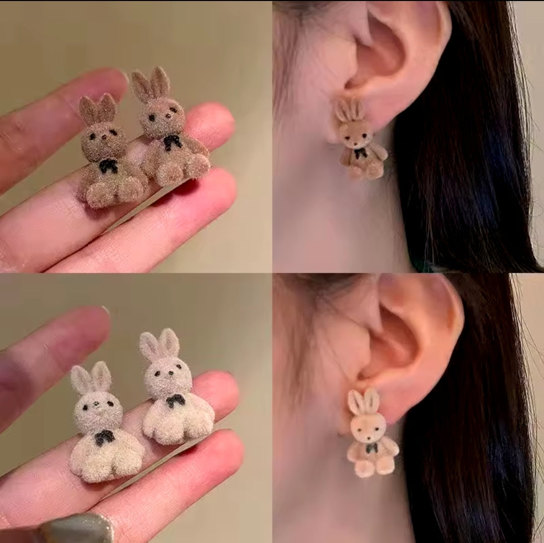 Rabbit Shaped Novelty Trendy Stud Earrings