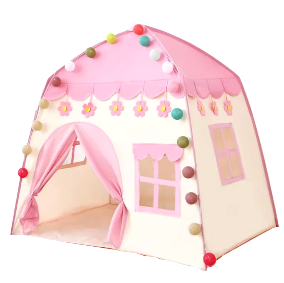 Pink/Cream Girls Toy Tent Portable