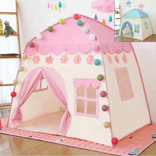 Pink/Cream Girls Toy Tent Portable